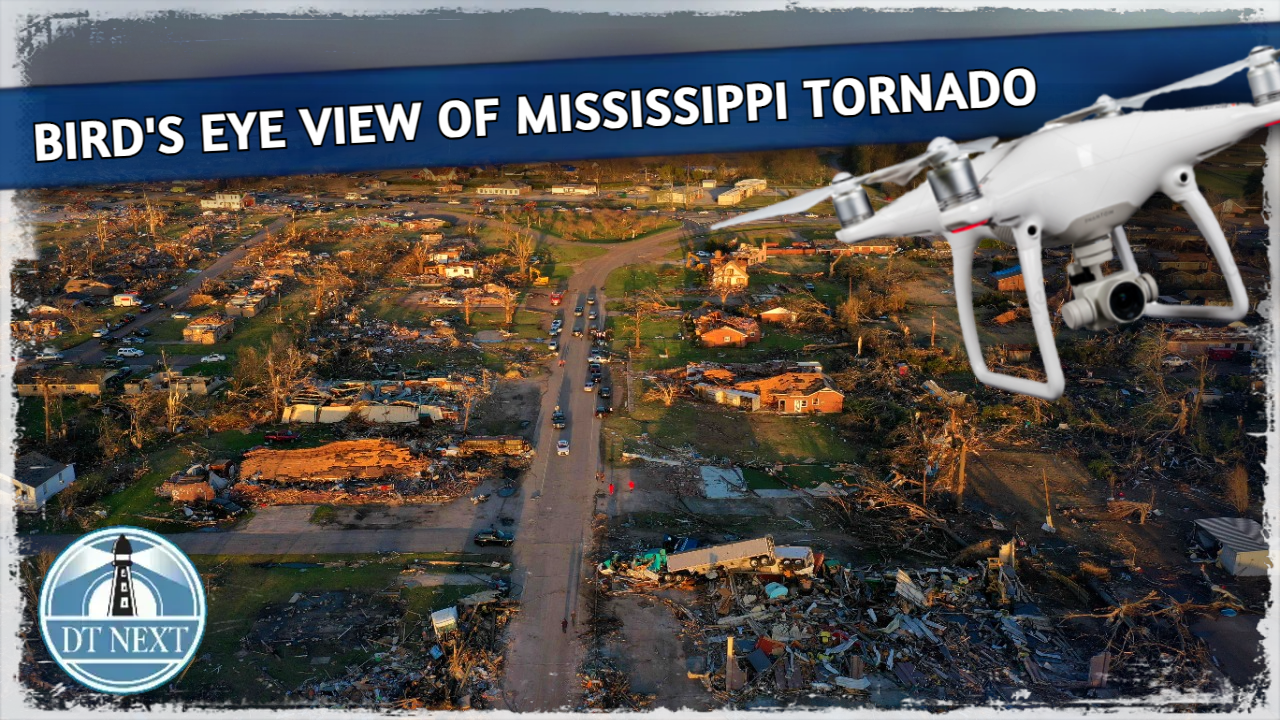 Birds eye view of Mississippi Tornado Birds eye view of Mississippi Tornado