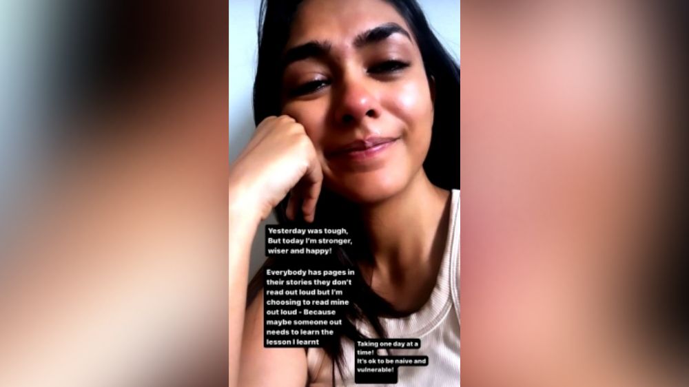 Mrunal Thakur posts pic in tears, talks about being vulnerable