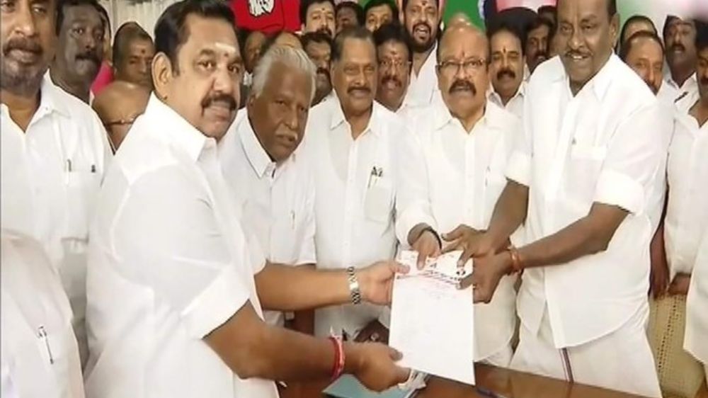 AIADMK Gen Secy elections: EPS files nomination papers AIADMK Gen Secy elections: EPS files nomination papers