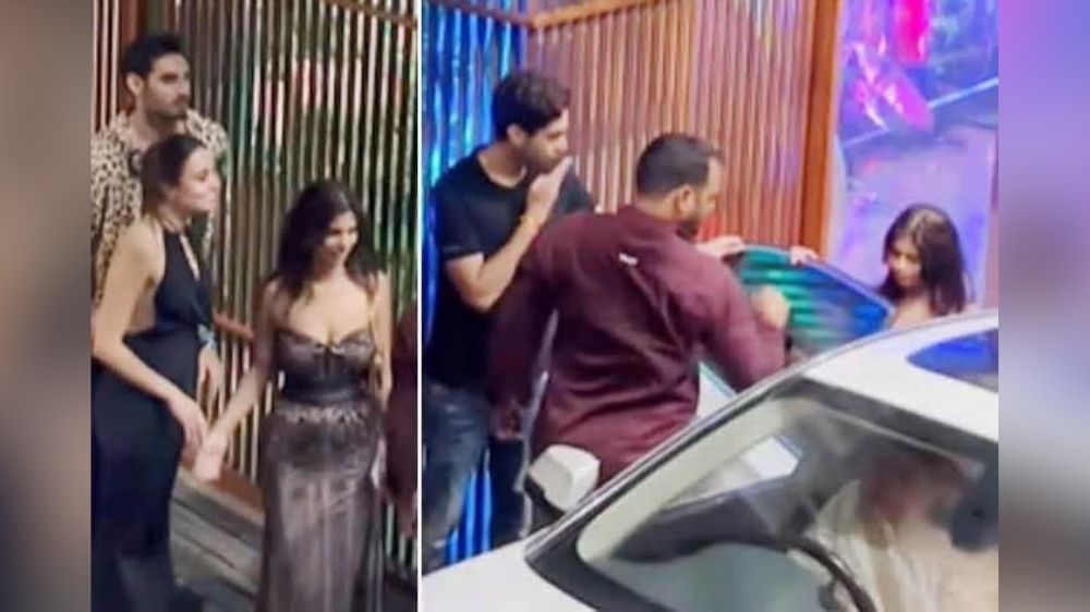 Viral: Suhana gets a flying kiss from rumoured boyfriend Agastya Viral: Suhana gets a flying kiss from rumoured boyfriend Agastya
