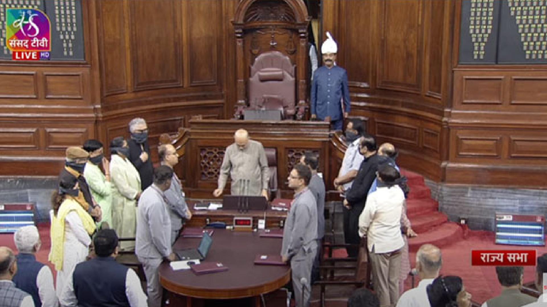 Budget Session: TMC MPs protest with black cloth around their faces