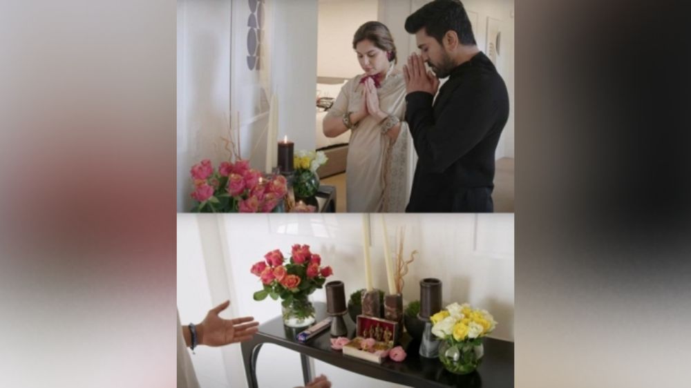 Ram Charans moving temple travels with him to LA for Oscars Ram Charans moving temple travels with him to LA for Oscars