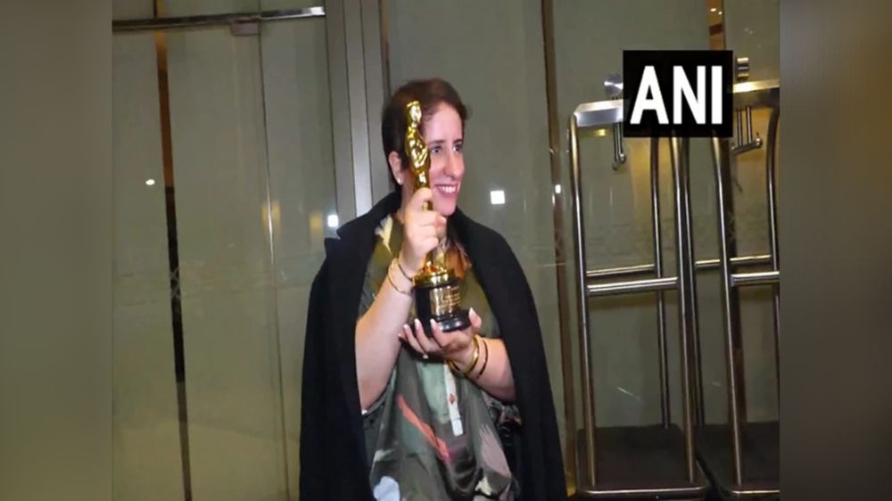 Monga returns to India after winning Oscar, expresses gratitude