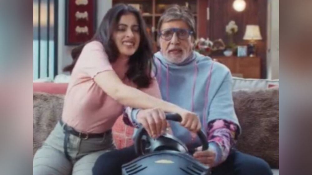 Navya teams up with grandpa Big B for a banking commercial