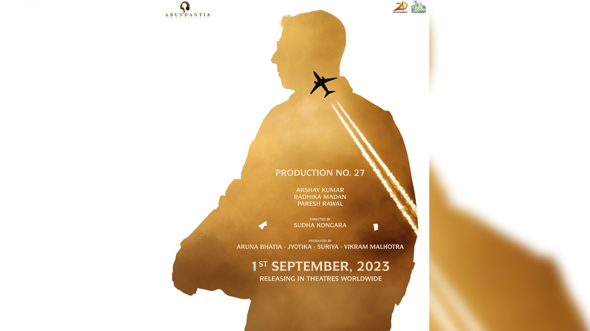 Hindi remake of ‘Soorarai Pottru’ books September 1 release