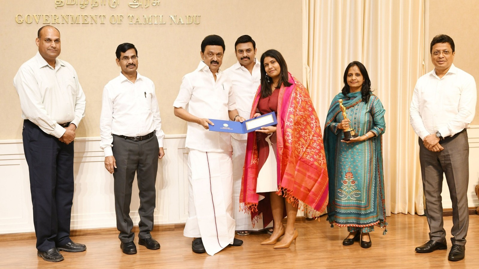 Stalin felicitates The Elephant Whisperers director Kartiki Gonsalves Stalin felicitates The Elephant Whisperers director Kartiki Gonsalves