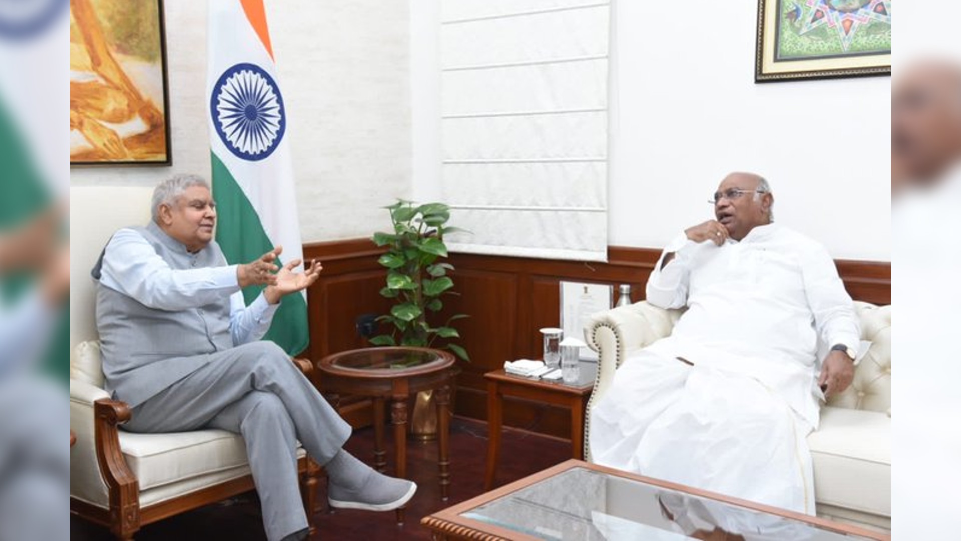 Cong Prez Kharge meets VP Dhankhar ahead of 2nd leg of Budget session