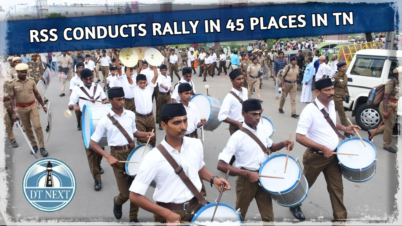 RSS conducts rally in 45 places across Tamil Nadu