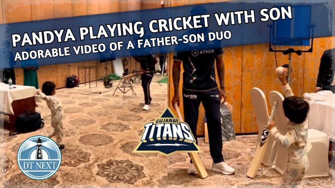 ‘It’s too big bat’: Hardik Pandya Playing Cricket with Son