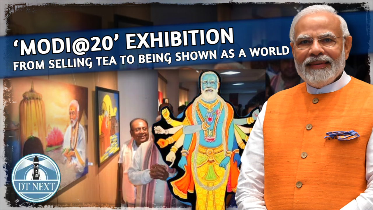 An exhibition Modi@20 showcased by Subhadra Art Gallery in Bhopal