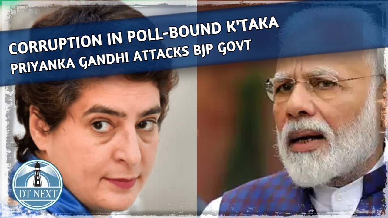 Priyanka Gandhi attacks BJP govt on corruption in poll-bound Ktaka
