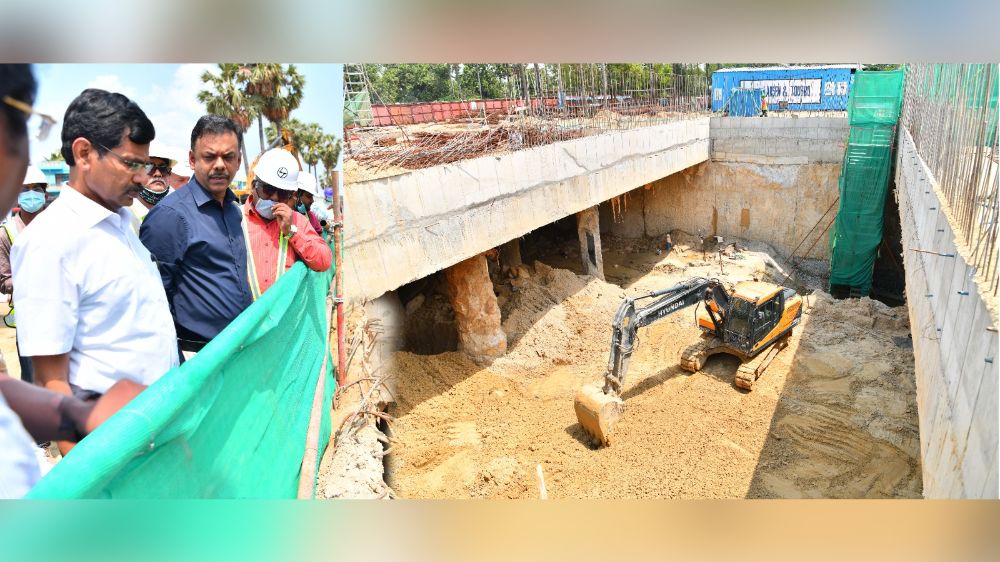 Chief Secy Irai Anbu inspects CMRLs Phase 2 construction