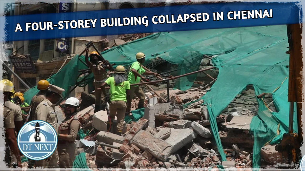 Building under renovation collapsed near Parrys Corner in Chennai