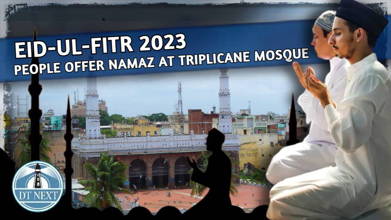 Eid-Ul-Fitr : People offer namaz at Triplicane Lebbai Jamath Masjid