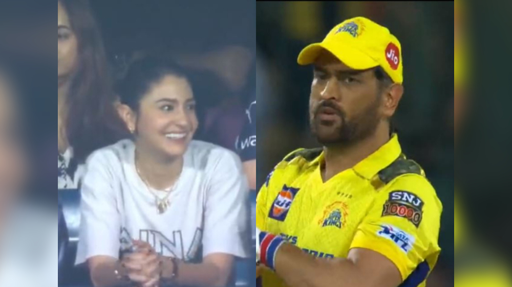 They Love Him: Anushka reacts as Bengaluru crowd cheers for Dhoni They Love Him: Anushka reacts as Bengaluru crowd cheers for Dhoni