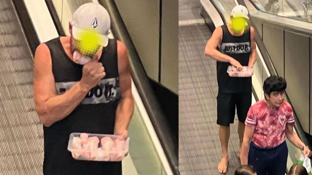 Pictures of man eating raw chicken disgusts internet