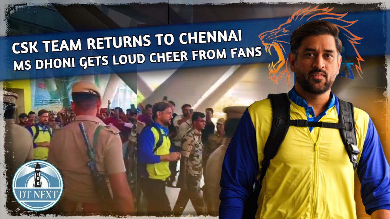 CSK team returns to Chennai form Jaipur, gets warm welcome