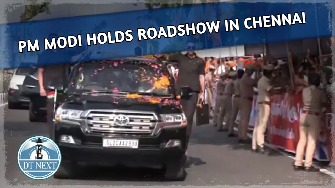 Modi holds mega roadshow in Chennai Modi holds mega roadshow in Chennai