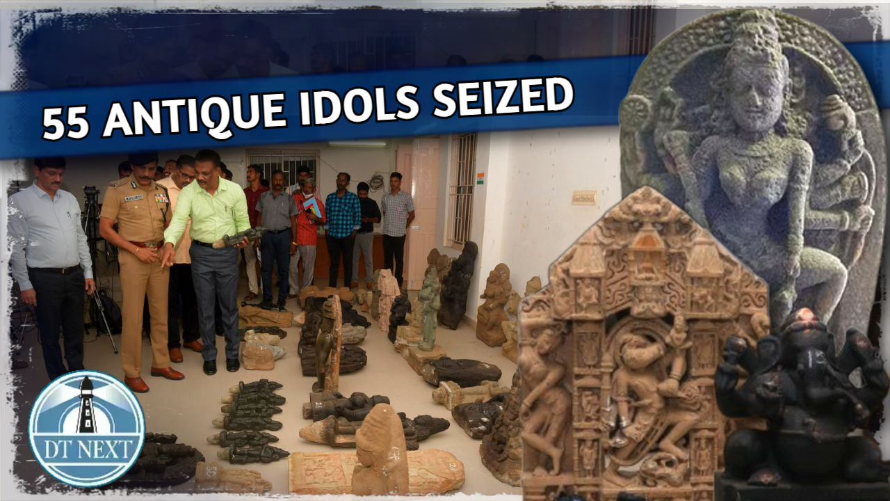 55 antique idols seized from art collectors house in Chennai