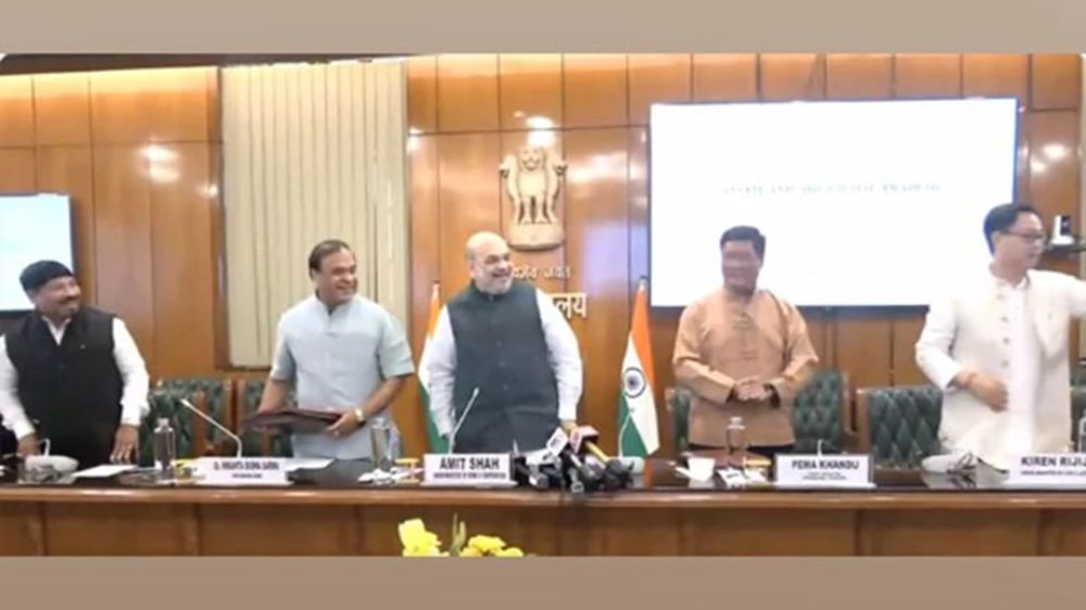 Assam, Arunachal sign agreement on border dispute in presence of Amit Shah