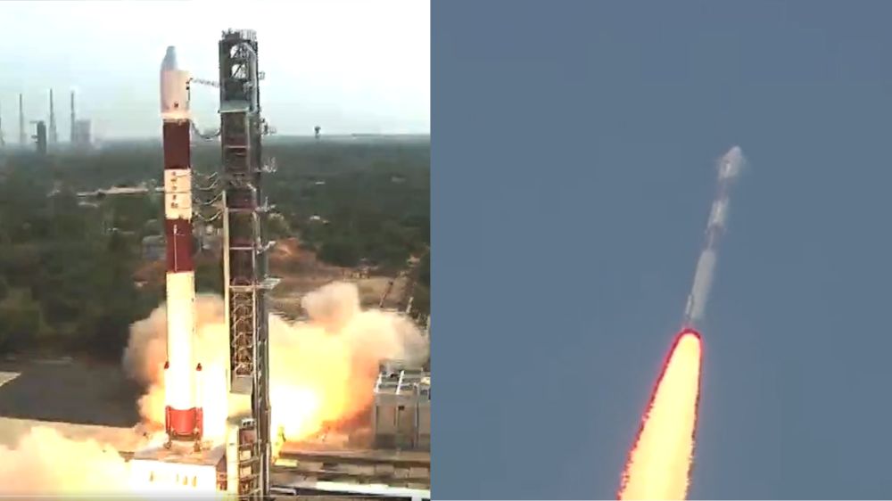 PSLV C55 carrying 2 Singapore satellites blasts off from Sriharikota