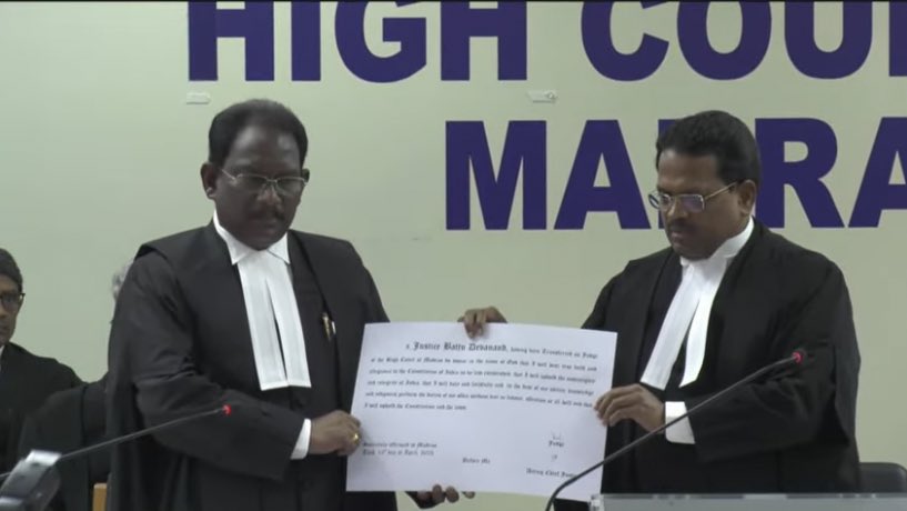 Justice Battu Devanand sworn in as addl judge of Madras High Court Justice Battu Devanand sworn in as addl judge of Madras High Court