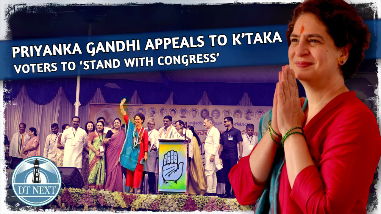 Priyanka Gandhi appeals to K’taka voters to ‘stand with Congress’ Priyanka Gandhi appeals to K’taka voters to ‘stand with Congress’