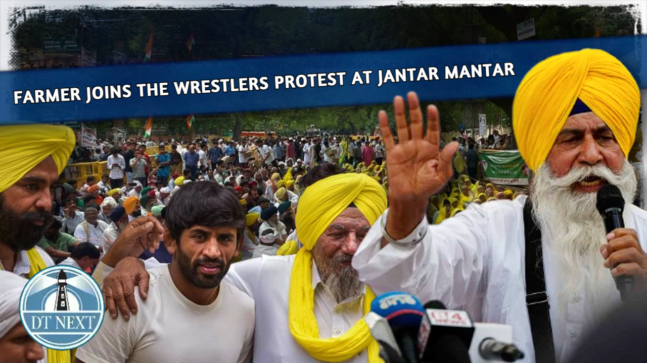 Farmers break join protesting wrestlers at Jantar Mantar