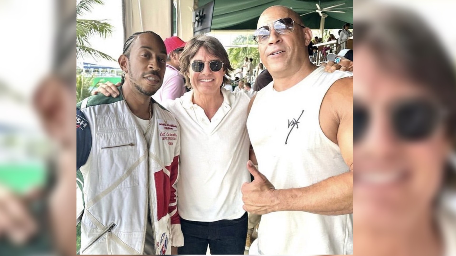 Tom seen with Vin Diesel, Ludacris at Formula One Miami Grand Prix
