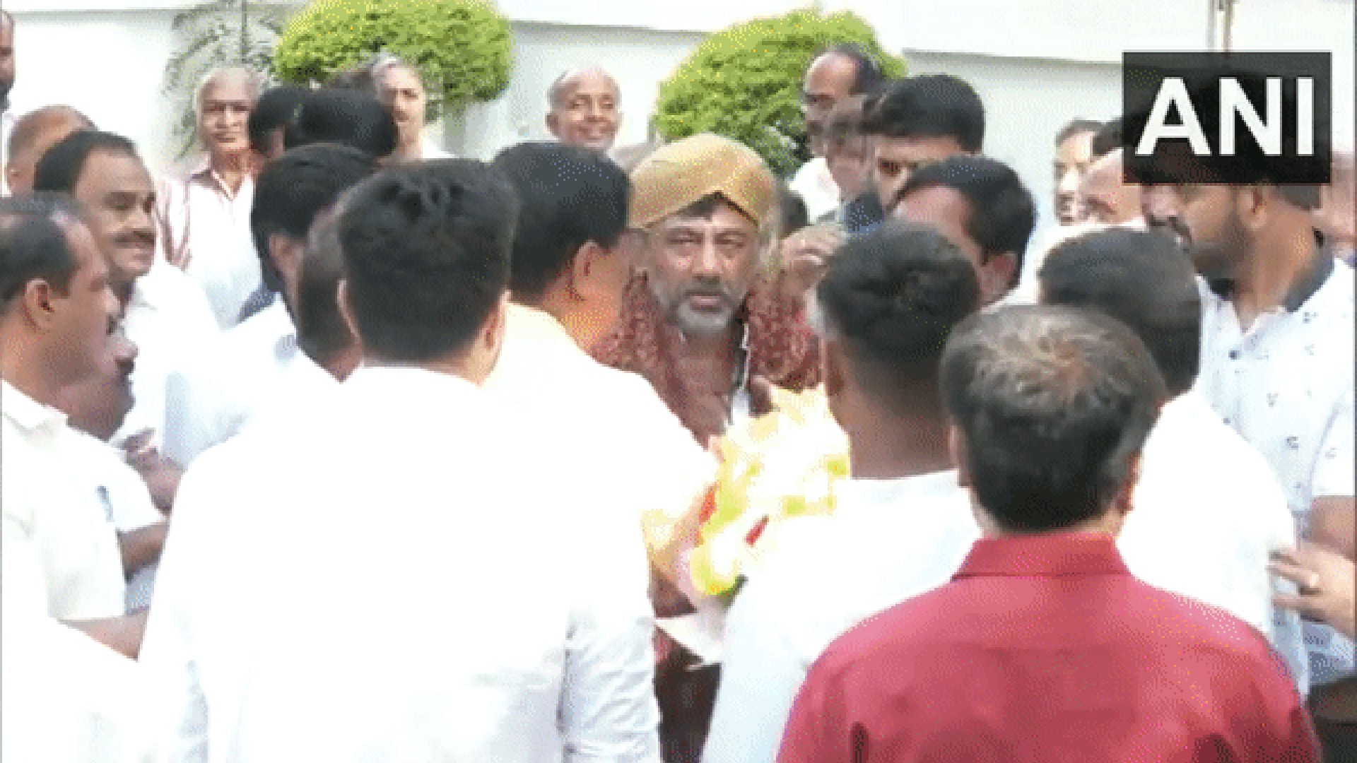D K Shivakumars supporters greet Congress leader on his birthday