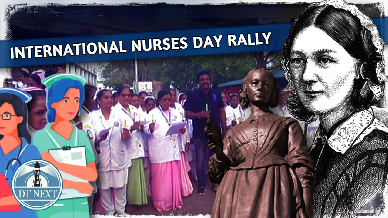 Nurses rallied with candles in their hand on International Nurses Day Nurses rallied with candles in their hand on International Nurses Day