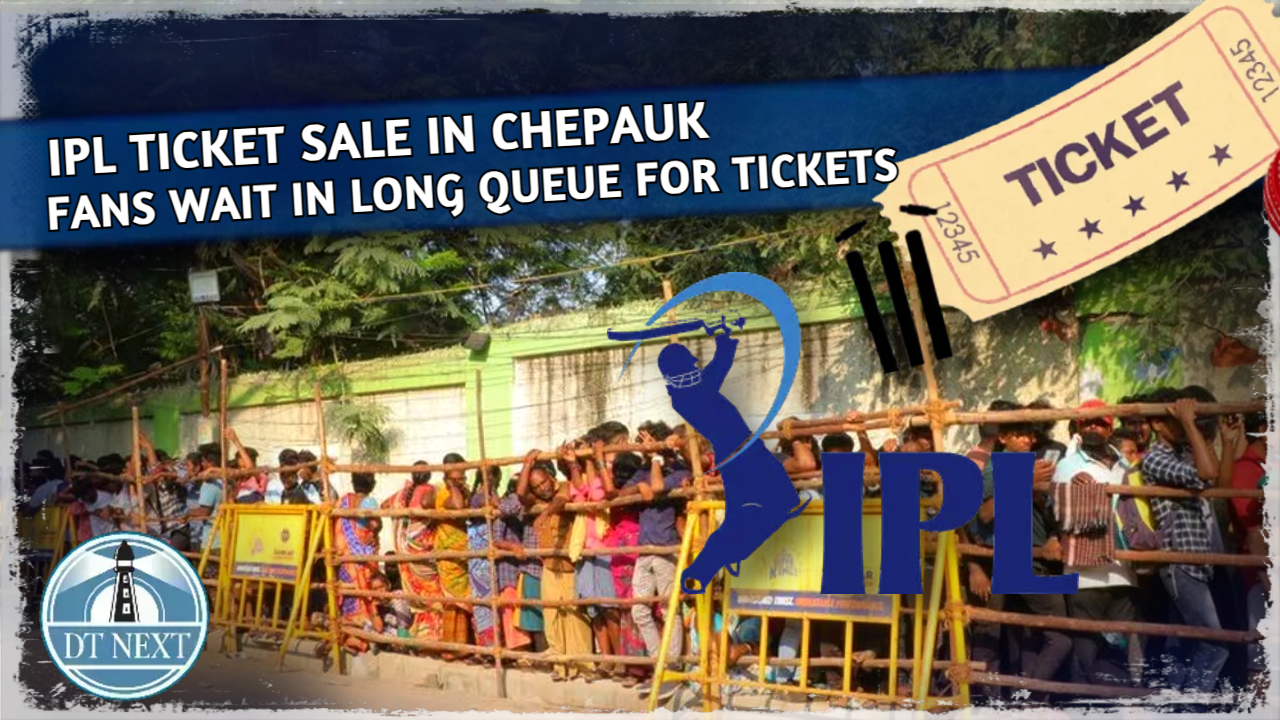 CSK-KKR match ticket sale in Chepauk: Fans wait in long queue CSK-KKR match ticket sale in Chepauk: Fans wait in long queue