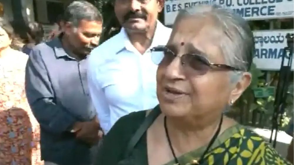 Ktaka polls: Look at us. We are oldies but..., Sudha Murty after casting her vote