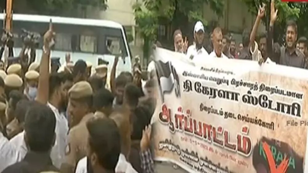 Protest against screening of The Kerala Story in Coimbatore