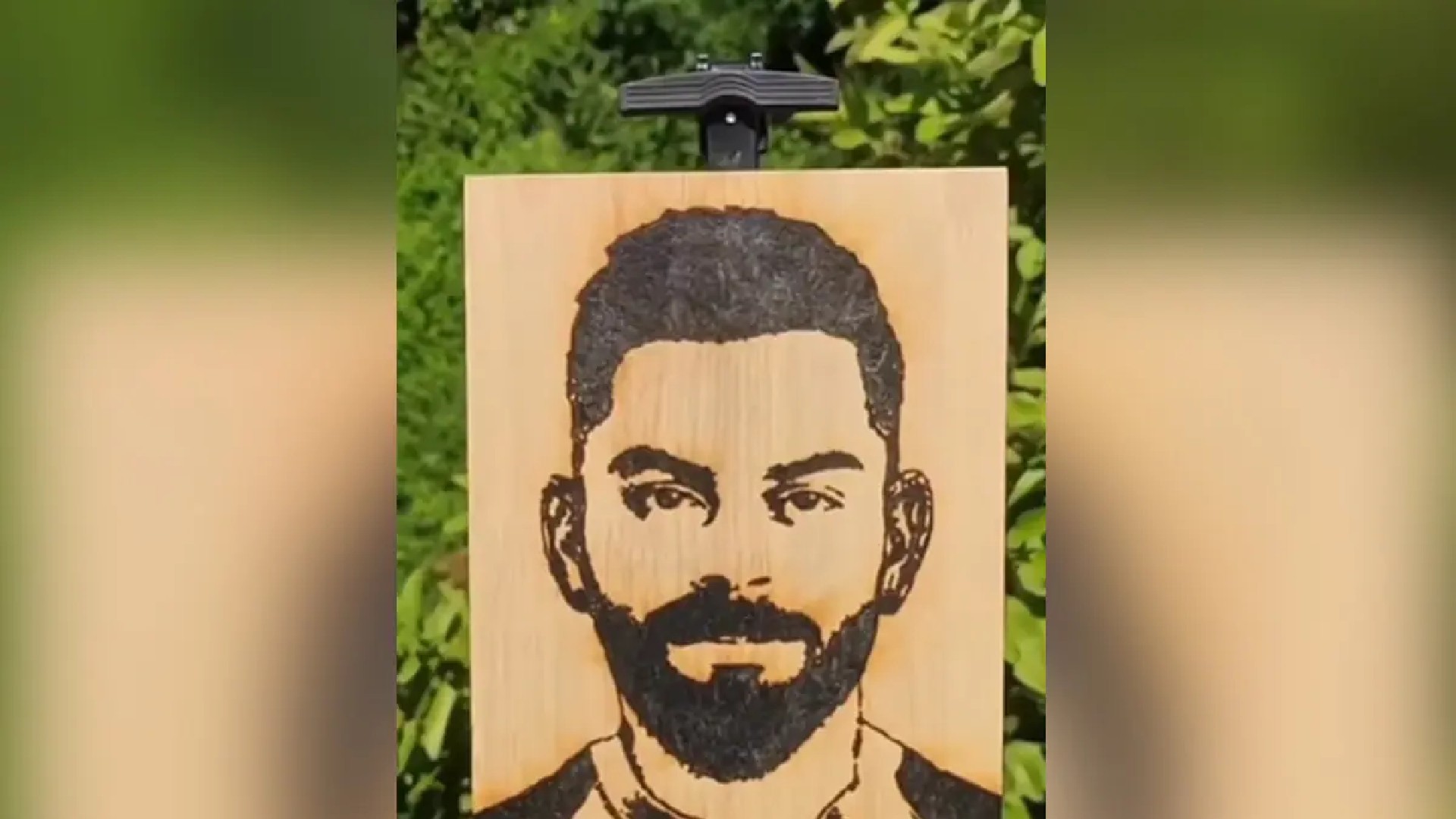 Watch: Artist sketches Virat Kohli using great method Watch: Artist sketches Virat Kohli using great method
