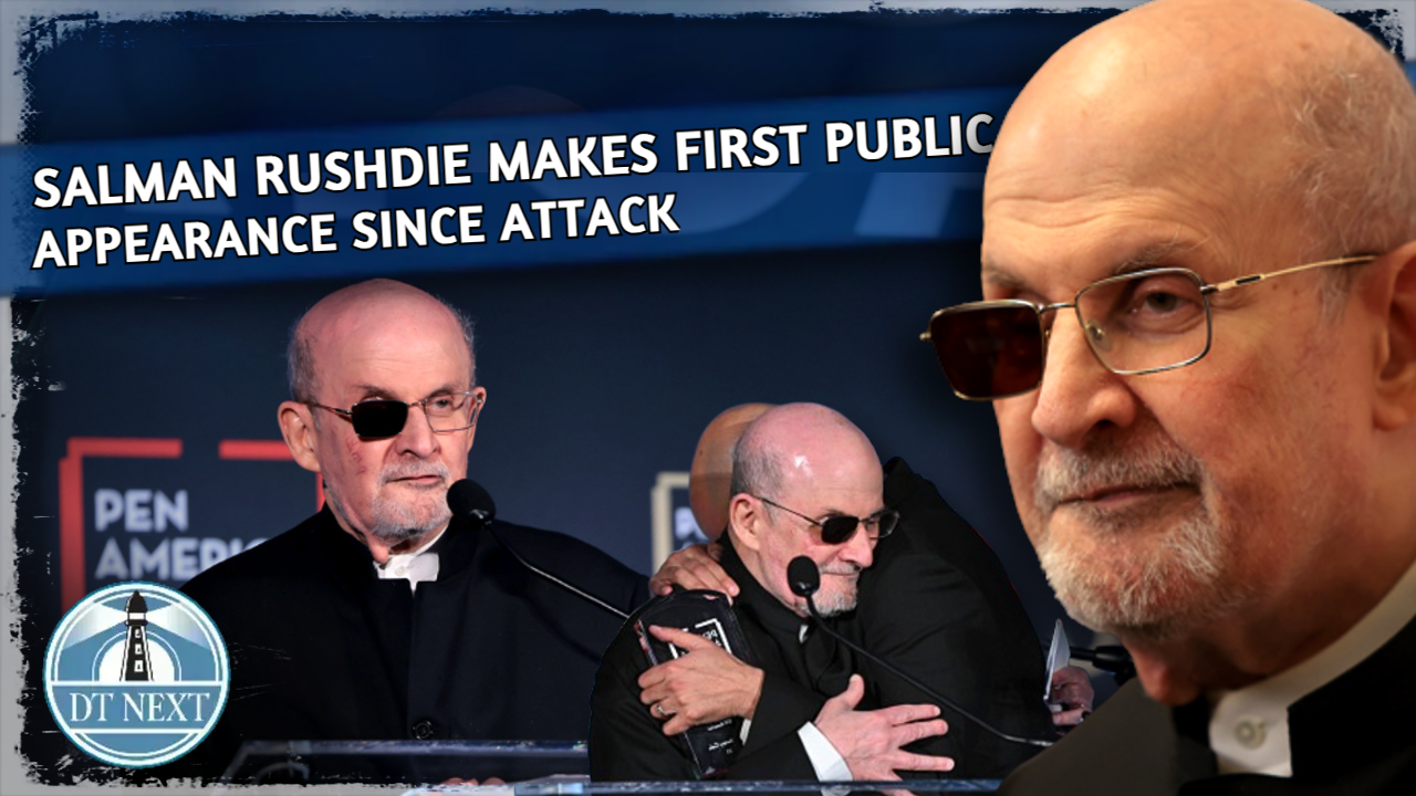 Salman Rushdie makes first public appearance since attack Salman Rushdie makes first public appearance since attack