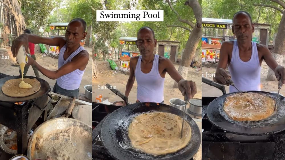 Man cooks paratha swim in ghee, leaves internet stunned