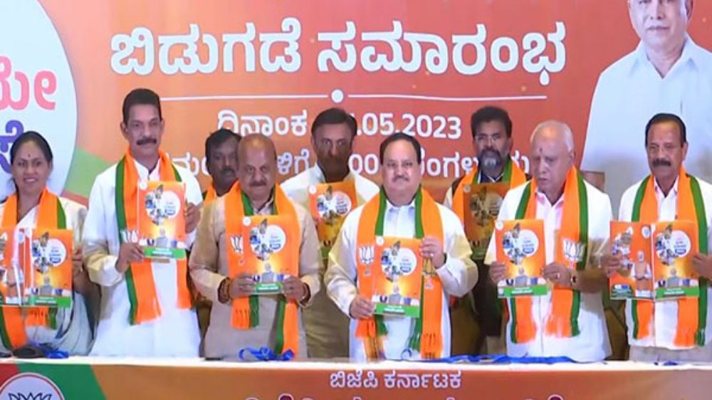 JP Nadda releases BJPs manifesto for Karnataka Assembly polls