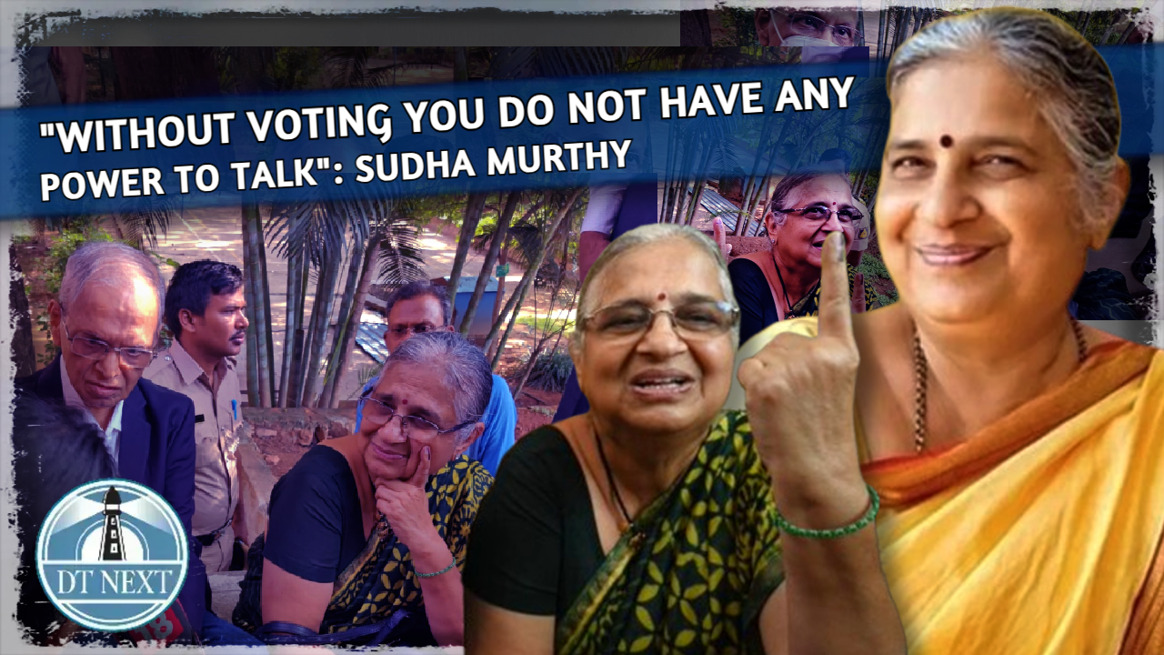 Ktaka polls: Sudha Murthy casts her vote in Bengaluru
