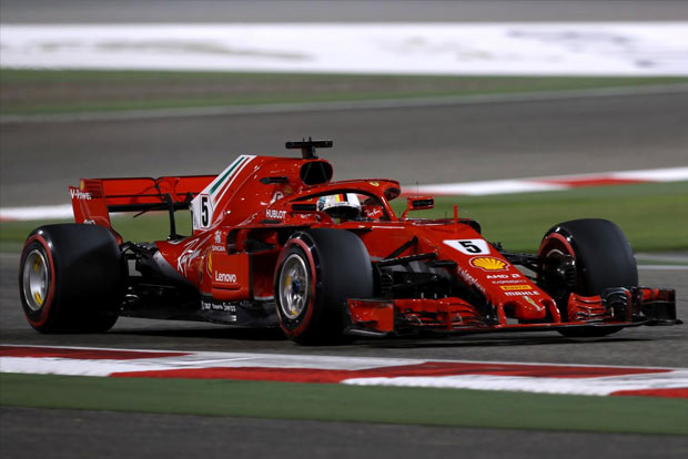 Vettel storms to Bahrain pole as Ferrari complete front-row lockout