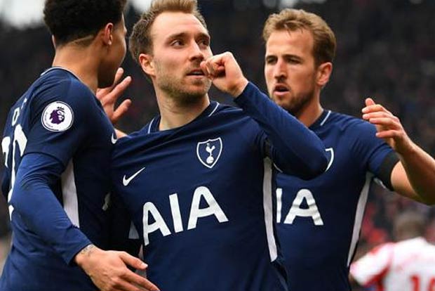 Eriksen double earn Spurs a sixth straight win at Stoke