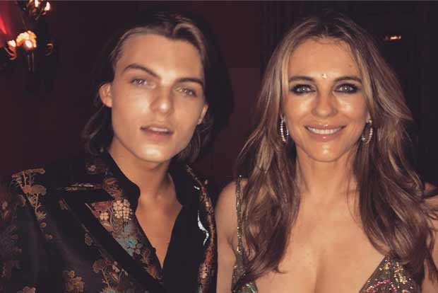 Liz Hurley slammed for wearing cleavage-baring dress with son Liz Hurley slammed for wearing cleavage-baring dress with son