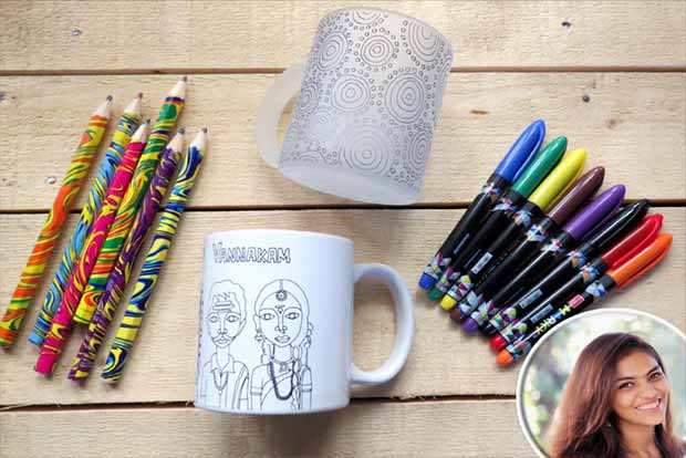 Colouring book for adults with a desi touch