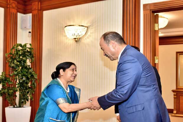 Swaraj calls on Uzbek PM, discusses bilateral relations