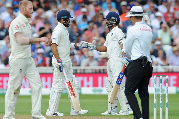 Kohli, Rahane hit unbeaten 50s as India reach 189/3 at tea