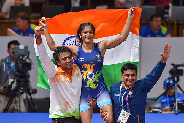 Golden Girl Vinesh Phogat sparkles for India, shooters add silver at Asiad