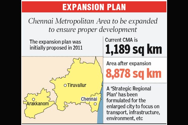 Chennai Metropolitan Area expansion notified Chennai Metropolitan Area expansion notified