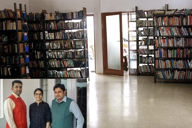 A co-working space inside a library