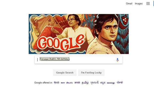 Google Doodle remembers Farooq Sheikh on his 70th birth anniversary Google Doodle remembers Farooq Sheikh on his 70th birth anniversary