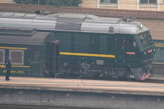 Train believed to be carrying top North Korean delegation leaves Beijing